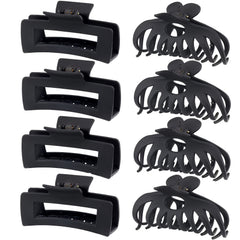 8 Large Hair Claw Clips Matte Texture Style Shark Claw