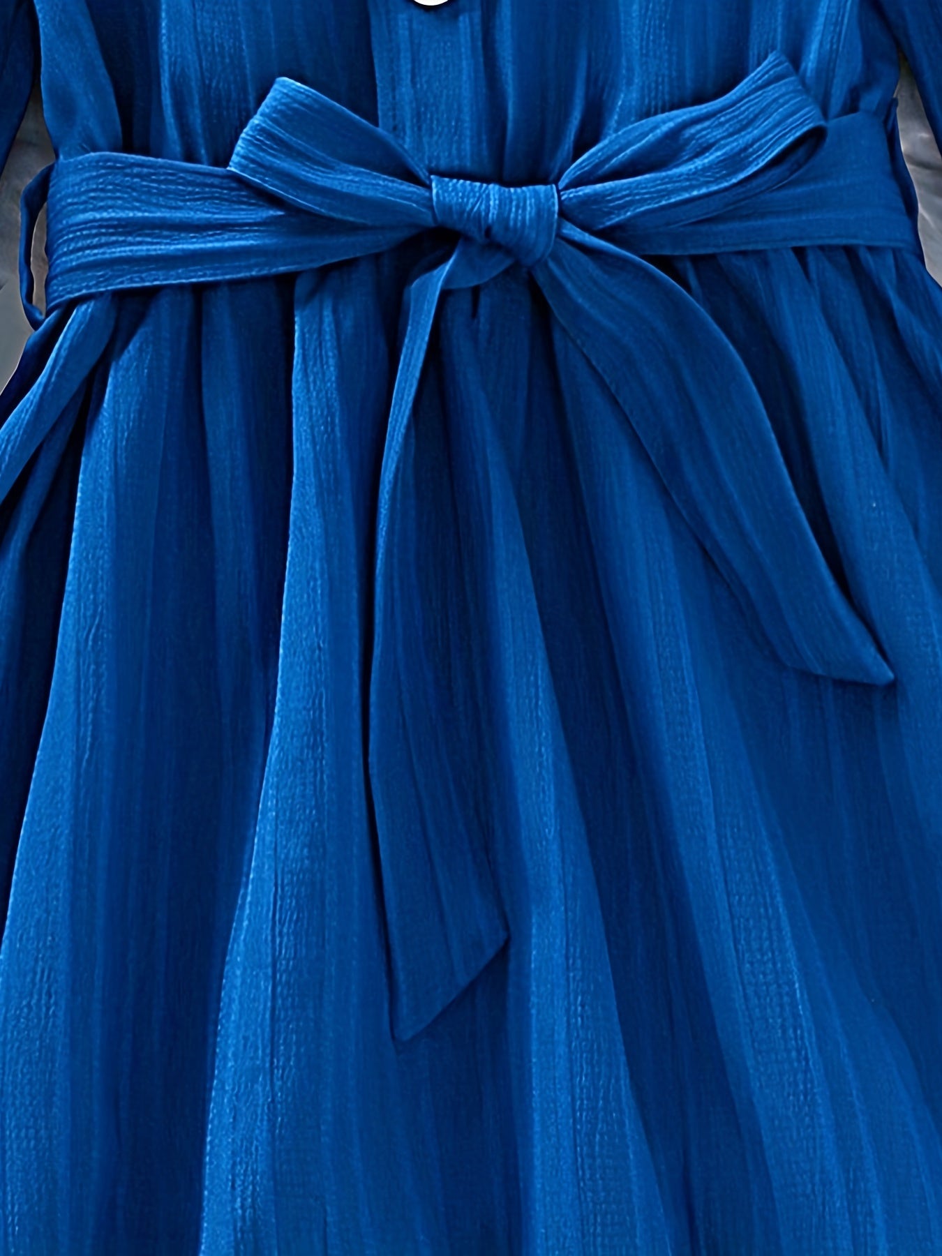 Girls Retro Princess Dress Midi Length Long Sleeve Casual Dress