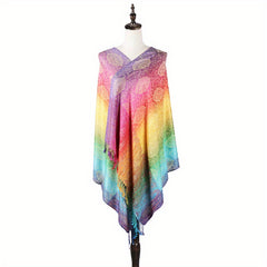 Paisley Jacquard Tassel Scarf Large Gradient Shawl