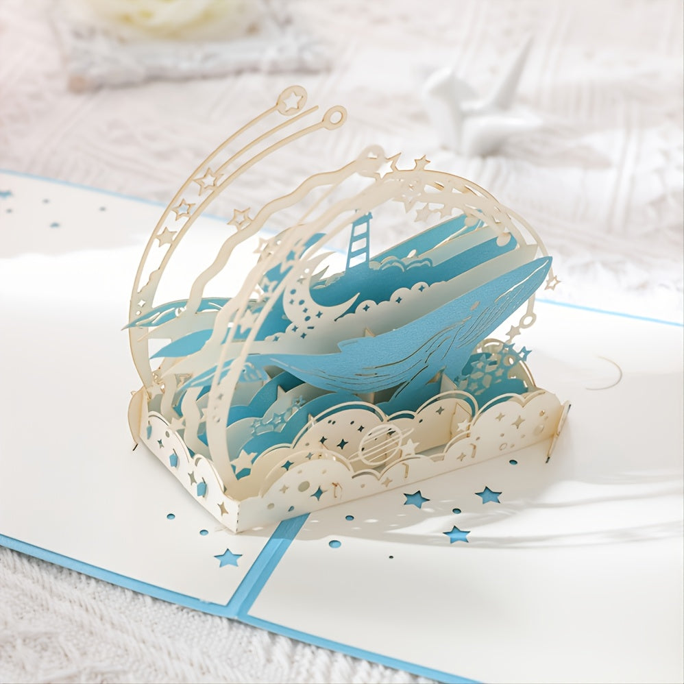 3D Pop Up Happy Whale Greeting Card - Perfect for Any Occasion