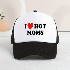 Kids Mesh Baseball Cap I Love My Hot Mom Print