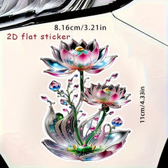 Vibrant Lotus Vinyl 2D Flat Sticker Waterproof Scratch Resistant