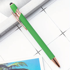 Green Laser Engraved Personalized Capacitor Pen Press Round Ball Pen