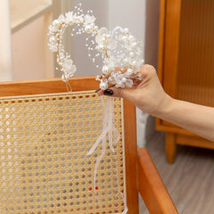 Faux Pearl Headdress Wedding Hair Band Princess Style