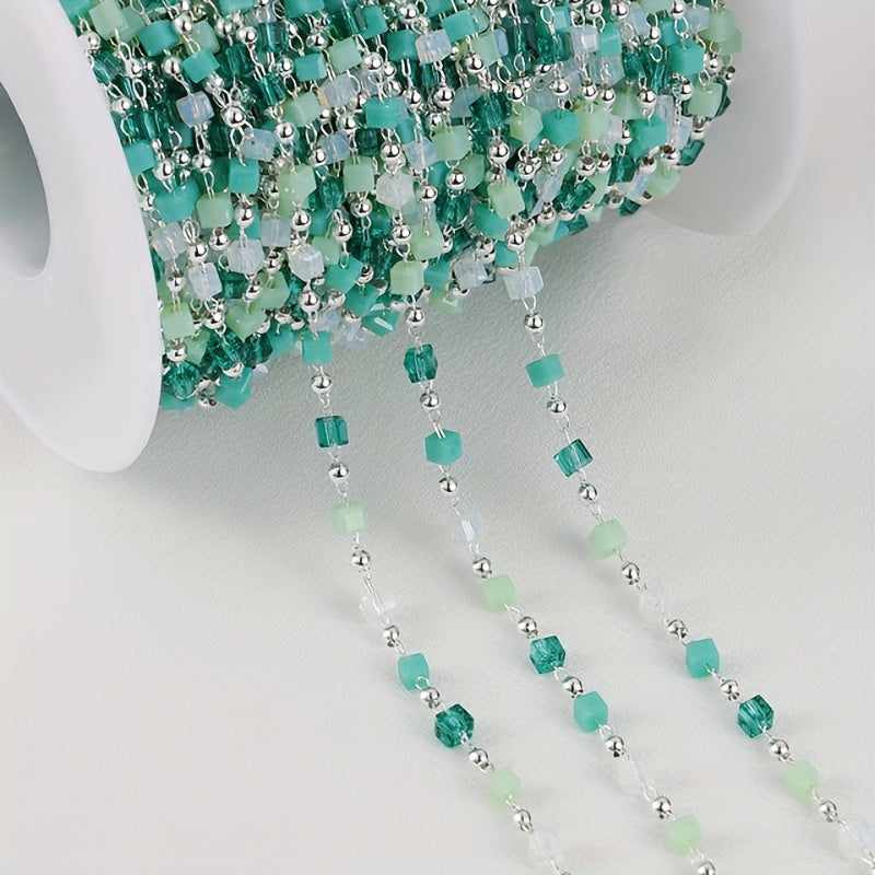 Boho Bead Chains for Necklace Choker DIY Green Beads