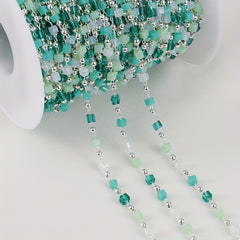 Boho Bead Chains for Necklace Choker DIY Green Beads