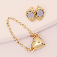 5pcs Heart Magnetic Buckle DIY Bracelet Necklace Set