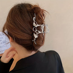 3pcs Metal Hair Claw Clip Non Slip Hair Grip Hollow Styling Accessory