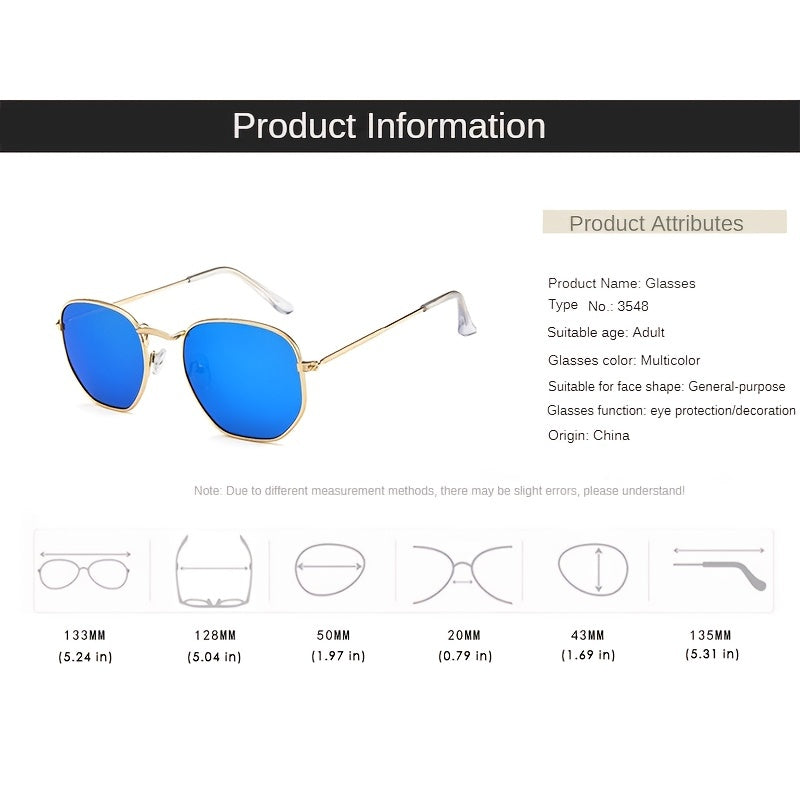 Metal Vintage Polygon Sunglasses