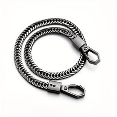 Men's Metal Chain Leather Belt Wallet Keychain Hip Hop Jewelry