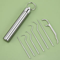 Portable Dental Care Kit 304 Stainless Steel Toothpick Floss