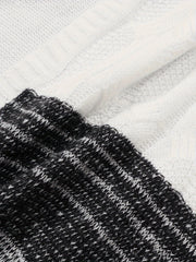  Colorblock Cable Long Sleeve Cardigan