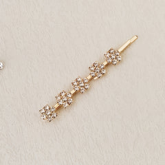 7pcs Colorful Rhinestone Hairpin Golden Hair Clip