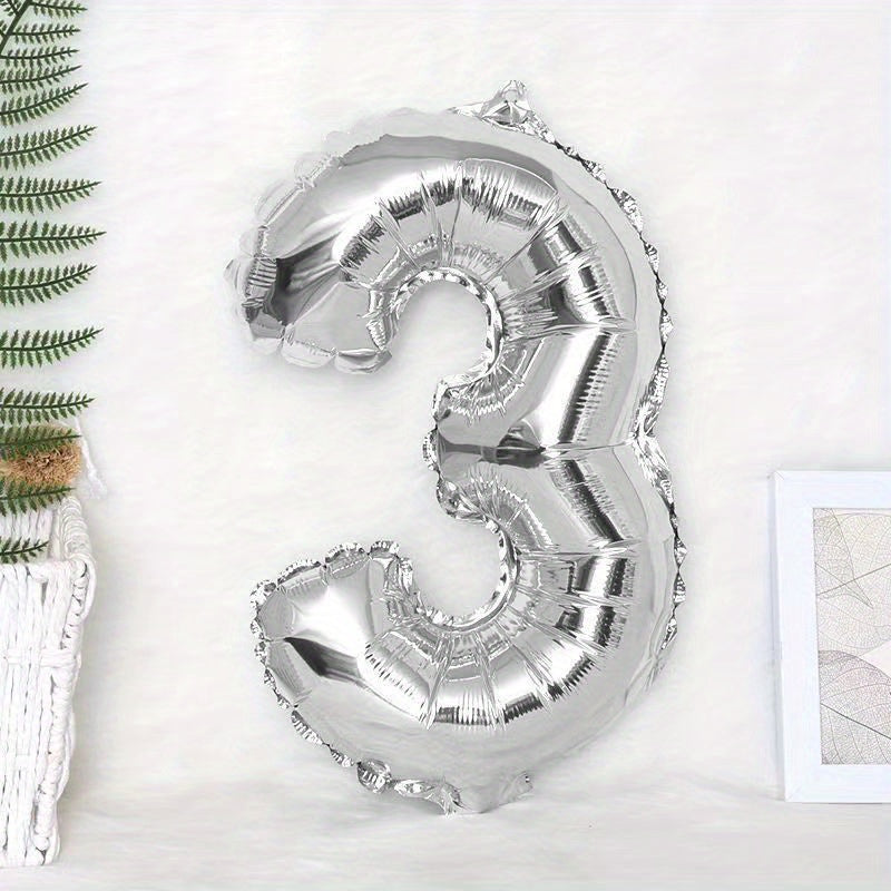 32 inch Silvery 0 9 Number Birthday Party Balloons Decoration Balloon Set