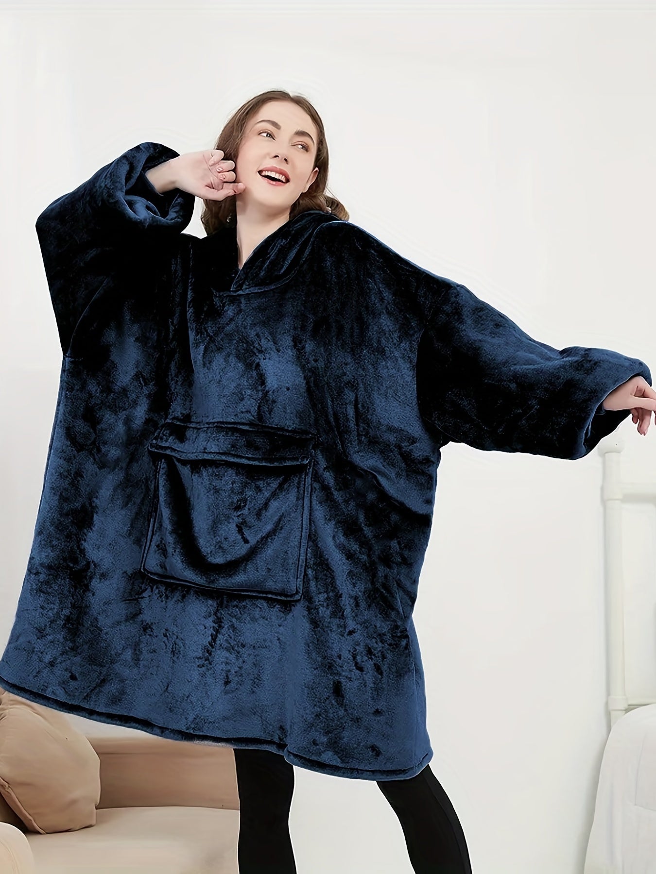  Sherpa Blanket Top Women's Fleece Wearable Lounge Casual