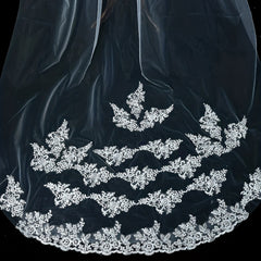Lace Edge Bridal Wedding Veil Long Veil With Comb Hair Accessories