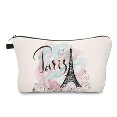 Tower Print Zipper Pouch Lightweight Carry On Bag Clutch Makeup Zipper Bag