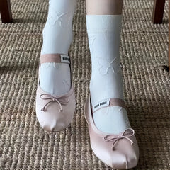 Heart Print Socks Breathable Textured Women's Stockings