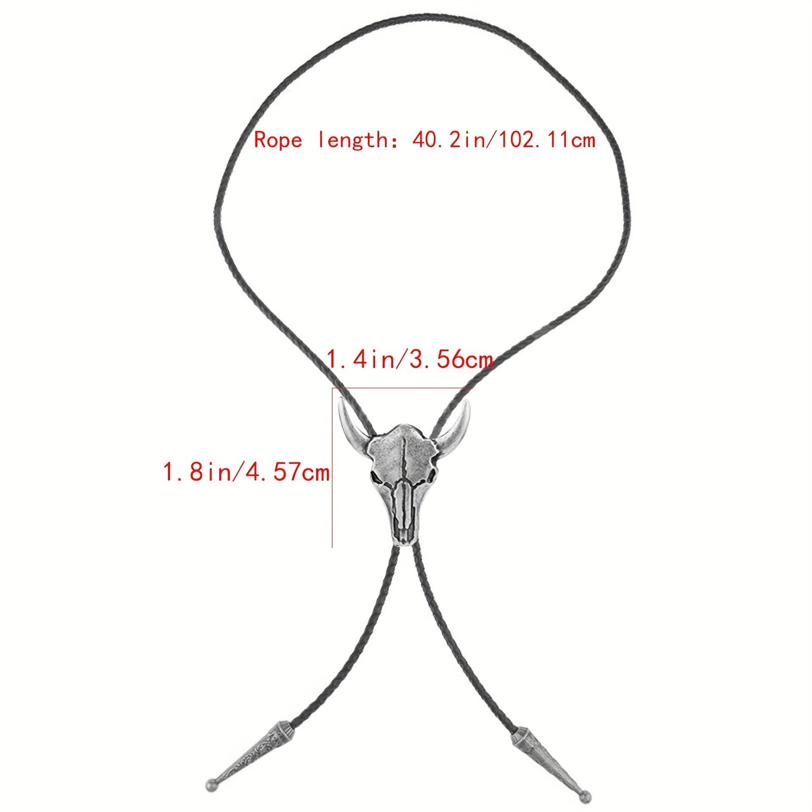 2pcs Vintage Cowboy Bolo Tie Leather Ties Cow Skull Costume Accessories