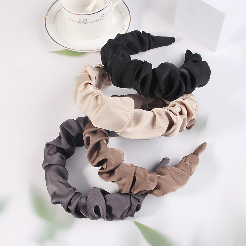 Wide Satin Headband Women Non Slip Hair Bands