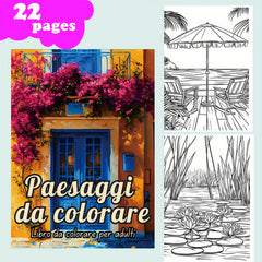 22-Page Landscape Coloring Book 28.5x20.5cm