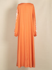 Women's Plus Floral Print Kaftan Maxi Dress with Tassel Detail