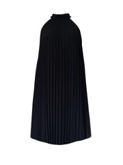  Retro Dress Women's Plus Solid Halter Neck Pleated Mini Cami Dress