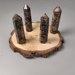 Natural Amphibole Rough Crystal Single Pointed Column Handicraft
