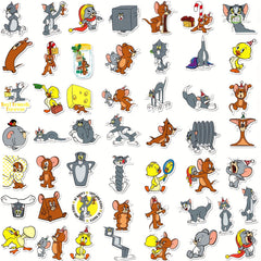 50 Cartoon Waterproof Vinyl Stickers for Water Bottles Laptop Phone Case Guit