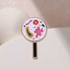 Colorful Bacterial Magnifying Glass Brooch Pin Jewelry