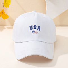 Solid Color Flag Baseball Cap Sun Hat for Men Women