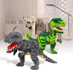 Jurassic Brontosaurus & Velociraptor Building Blocks Model Toy