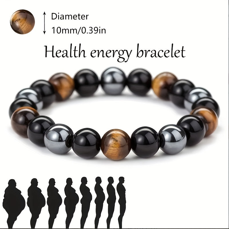 Men's Hematite & Tiger Eye Energy Bracelet