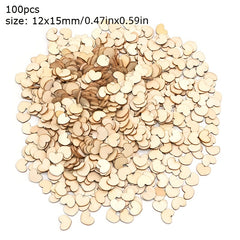 100pcs Wooden Hearts for Crafts Wedding Table Decor Sewing DIY