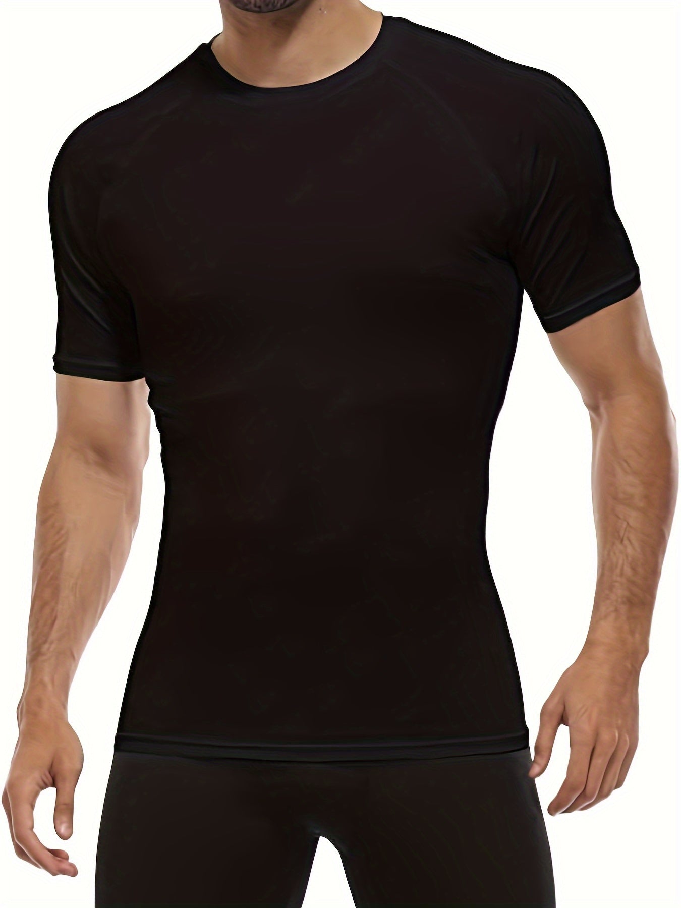 HOPLYNN Men's Compression Shirt Short Sleeve Undershirt for Gym Fitness