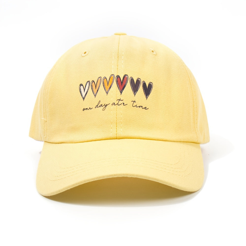 Heart Printed Baseball Cap Sun Hat Lightweight Adjustable Breathable Dad Hats