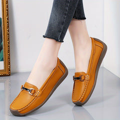 Metal Buckle Decor Loafers Soft & Lightweight Flat Loafers
