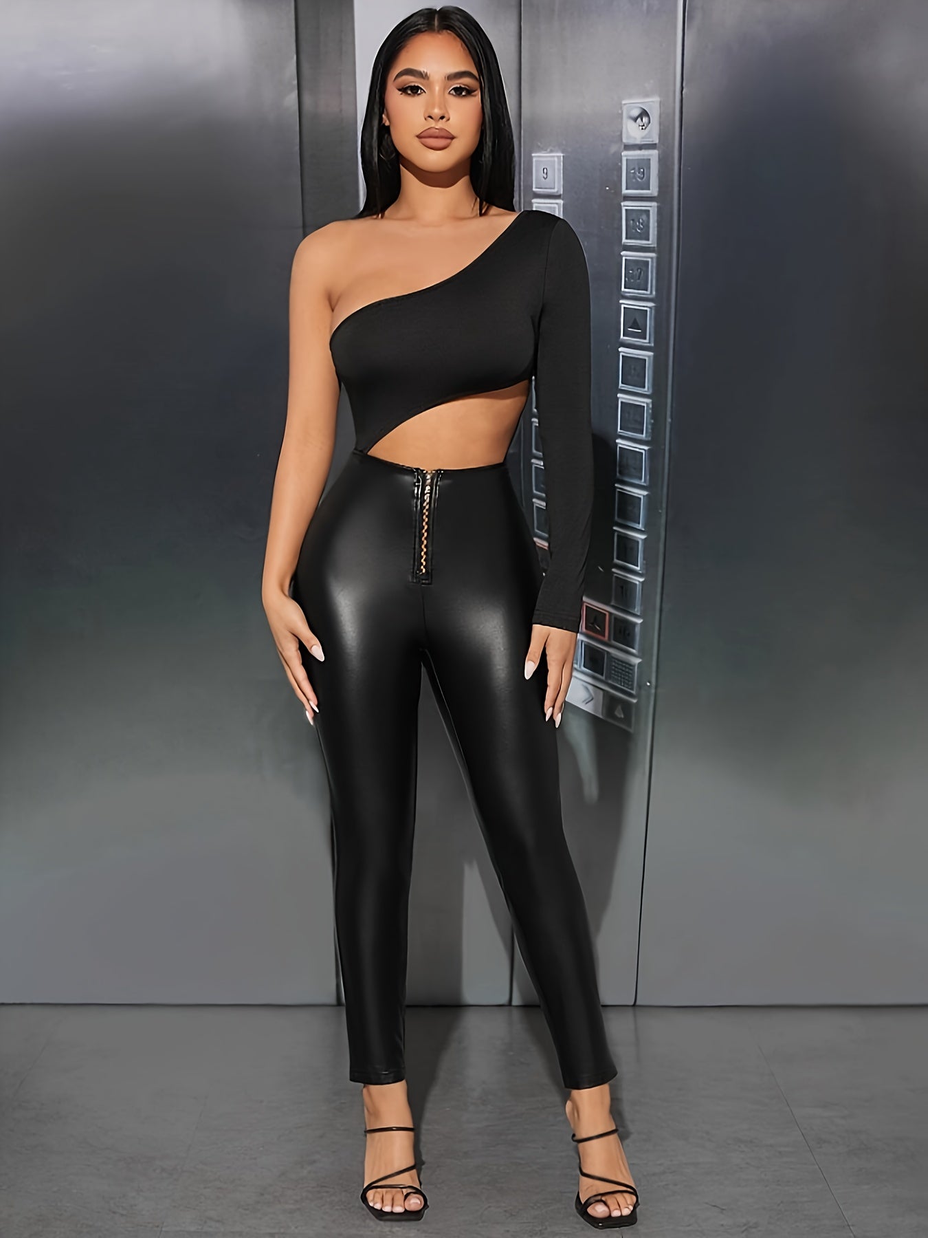 Sexy High Rise Leather Skinny Trousers