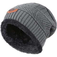 Slouchy Beanie Winter Hat Windproof Warm Knit Cap Touch Screen Mittens