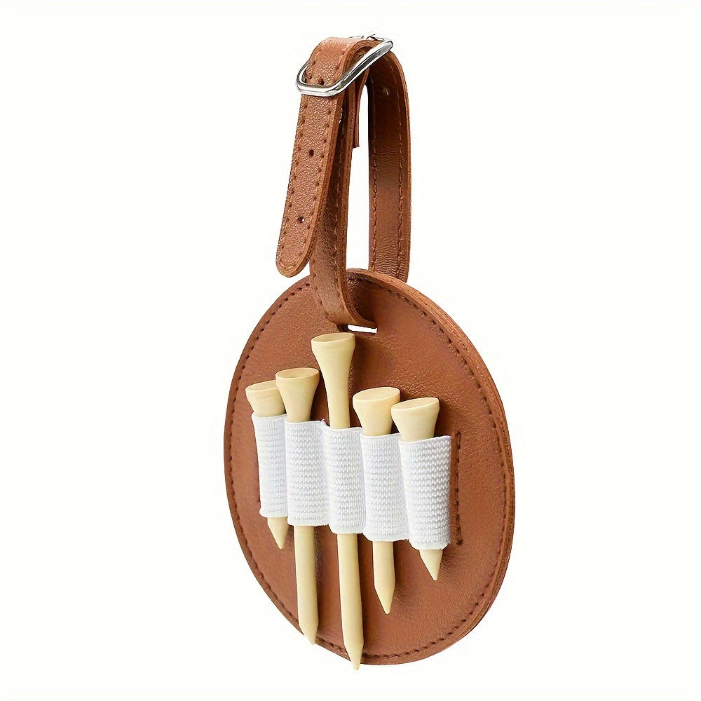 Golf Spike Insert Bag Faux Leather Outdoor Waist Hanging Bag