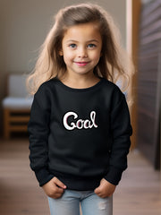 Girls Pattern Crew Neck Long Sleeve Sweatshirt For Spring Fall