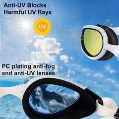 Unisex Swimming Goggles Adult Soft Silicone Non Leaking Anti Fog UV Protection