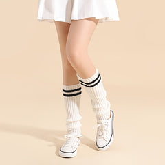 Striped Leg Warmers Ribbed Socks Women's Stockings