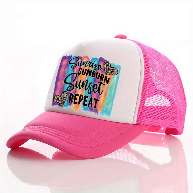 Men's Love Letter Print Peaked Cap Street Baseball Cap