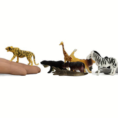 12-Piece Wildlife Figurines Set for Ages 3+: Lion Tiger Crocodile Giraffe Zebra