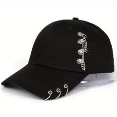 Adjustable Sunshade Baseball Cap With Hoop And Chain