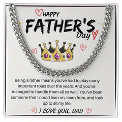 Father's Cuban Necklace From Daughter Wife High Quality Gift