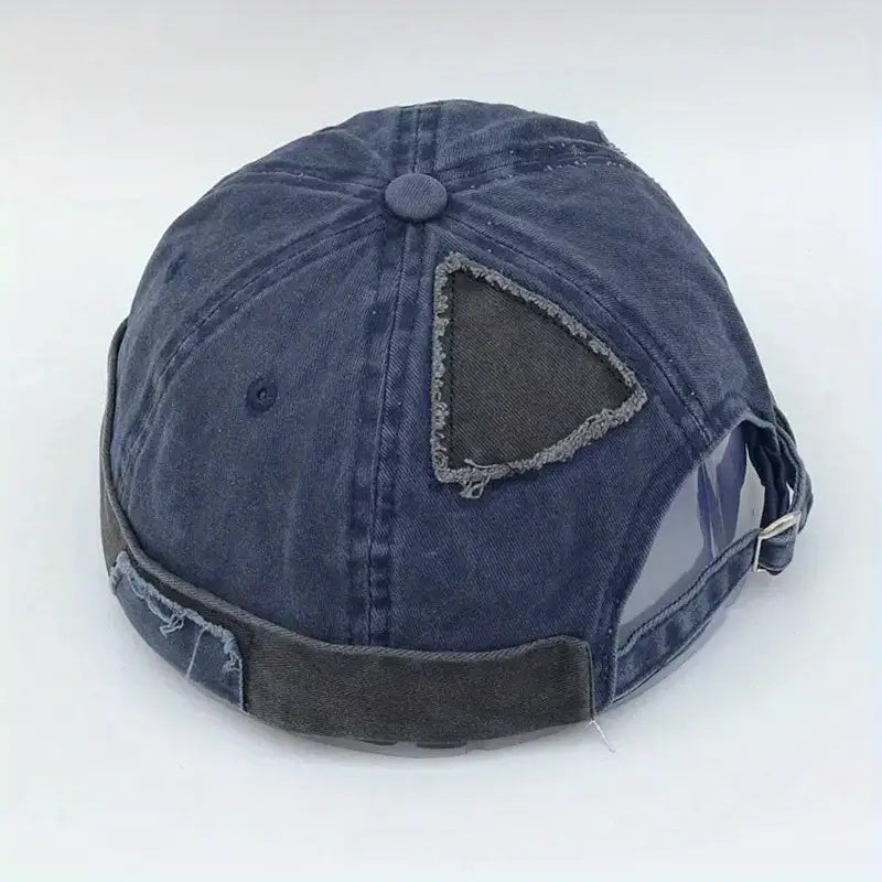 Vintage Distressed Docker Cap Unisex Skull Cap Adjustable Brimless Hat