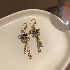 Rhinestone Tassel Drop Earrings for Women
