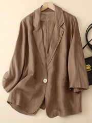  Solid Workwear Blazer with Pockets
